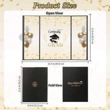 Libro de visitas de graduación 2025 - Decoraciones elegantes para la fiesta de graduación con diseño dorado y negro, ¡Felicitaciones por tu graduación! Tema celestial, regalo perfecto para ella, hijo, hija o graduados, decoraciones para la fiesta de graduación de vuelta al colegio