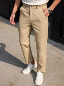 Men's Formal Trousers, Casual Suit Pants, Solid Color Casual Pants, Daily Work Casual Outing Long Pants