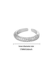 Luxus Hufeisenringe aus Edelstahl, kubischer Zirkonia in Gold- und Silberfarbe, nicht verblassend, offener Ring für Frauen, Hochzeitsschmuck, Party-Accessoires, Urlaub, Geschenke für Tochter/Mutter/beste Freundinnen