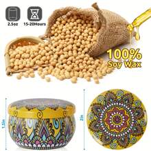 Conjunto de Velas Perfumadas, 6 Pacotes de Velas Aromáticas, Velas em Pote Portátil de 70g para Viagem, Spa, Banho, Ioga, Decoração de Casa