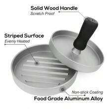 1 pièce Presse à hamburger antiadhésive en acier inoxydable - Outil parfait pour la mise en forme des hamburgers, facile à nettoyer, convient pour les garnitures de bœuf et de légumes, avec une surface rainurée pour des galettes grillées de manière uniforme