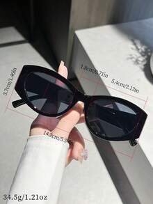 1 Pair Black Cat Eye Shaped Sunglasses, Style, Suitable For Electronic Music Festivals, Travel, Vacation, Sports, Driving, Festivals, Beach, Outings, Summer Accessories, Family Outings, Golf, Hiking, Elegant Attire, Street Style Accessories, Vacation Atmosphere, Sports, Parties, Outdoor Activities, Street Style, Fishing, Outdoor Activities, Holidays, Vacation - Multicolor - View 4