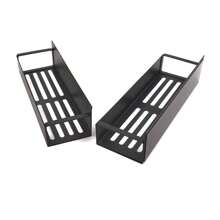 1/2pcs Magnetic Side Storage Rack, Fit For Refrigerator And Washing Machine - No Need Drilling, Fashionable Black Metal Surface, Wall-Mounted Spice Organizer, Great For Laundry Essentials, Includes Hooks