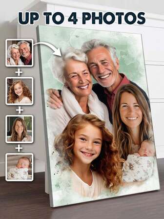 Catygift Anpassad fotoväggkonst - Personlig inramad/utan inramad canvas med dina nära och kära - Present till familjen. För vänner, multifunktionell, hållbar, dekorativ, återanvändbar, utsökt, snygg, högkvalitativ, färgglad, modern, anpassad, personlig, unik, perfekta presenter till henne, pojkvän, pappa, flickvän, mamma, familj, vänner, tesalong, hem, trädgård, kontor, för årsdagar, för alla hjärtans dag, för mors dag, för födelsedagar, för fars dag, för examen, för bröllop, för inflyttningsfest, heminredning, anpassad väggkonst, julklappstillbehör