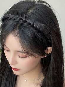 8-Shaped Bangs Braid Wig Hair Hoop, Invisible Hairpiece For School, Party, Date, Hide Hair Loss, Hair Decor Headband - Multicolor - View 3