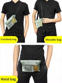 1pc/2pcs Waterproof Beach & Underwater Phone Bag, Waterproof Waist Pouch For Outdoor Travel, Waterproof Earphones Bag, PVC Material, Hook & Loop Closure, Triple Waterproof, Travel Storage Bag, Summer Waterproof Phone Pouch, Suitable For Diving, Swimming, Surfing