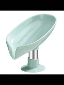 2pcs Drain Soap Holder Leaf Shape Soap Box Suction Cup Tray Drying Rack For Shower Sponge Container Kitchen Bathroom Accessories - Multicolor - View 8