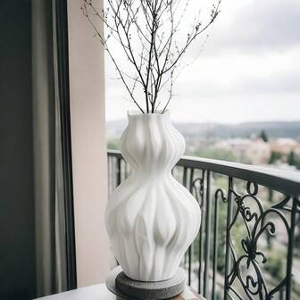 1pc, Unique Asymmetrical Geometric Design Vase, Enhance The Home Atmosphere, Dried Flowers, Fake Flowers, Flowers, Green Plants Hydroponics, Can Store Water, Suitable For Family Living Room, Bedroom, Dining Table, Coffee Table, Entrance