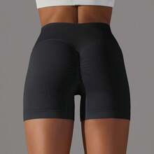 Yoga Shorts For Women High Waist Tummy Control Hip Lift Workout Sports Shorts Running Fitness Gym Active Short Pants - màu đen - Xem 3