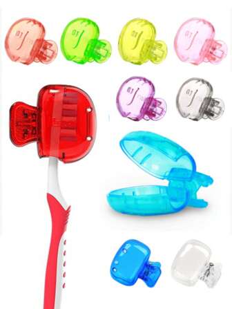 6/2pcs Toothbrush Cover Cap, Toothbrush Protector Case, Bathroom Storage Box, Suitable For Home, Travel, Dorm Use, Back To School Season