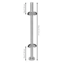 KiwiHood Glass Railing Post Stainless Steel Balustrade Railing Post Handrail Railing Fence Staircase Handrail Balusters With Glass Clamp For Pool Fence Garden Balcony (90cm Corner Post) - 90cm Corner Post - View 2