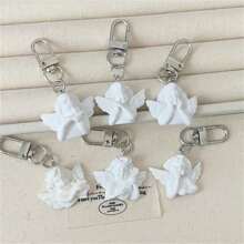 6 pièces Porte-clés sculpture d'ange mignonne, décoration de sac à main créative, accessoires de cadeau pour couples et meilleurs amis, sac à dos pour l'école