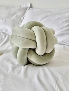 1 件纯色多功能双股八角球装饰垫、沙发、咖啡桌、卧室装饰 - 鼠尾綠 - 查看 2