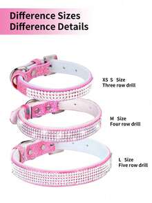 Fashionable Rhinestone Decorated Pet Collar For Cats And Dogs - Hot Pink - View 10