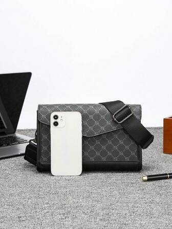 Men's Classic Square Box Shoulder Bag, Faux Leather Crossbody Side Bag, Small Messenger Bag Fit Underclassmen, Father's Day Gift, Valentine's Day Gift, Travelling, Commuting Sling Bag Fashion Men's Bags Business Pouch Festival Valentine's Day Valentine'S Day Phone Bag