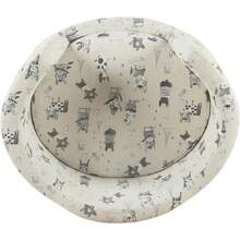 Upholstered Curved Pet Bed | Luxury Cat & Dog Beds & Furniture | Round Pet Bed Created With Stain Resistant Fabric, Light Green - 奶油色和灰色 - 查看 9