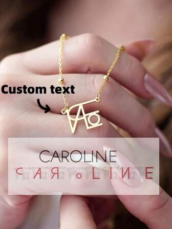 1 Custom Name Logo Necklace, Simple Personalized Elegant One-Of-A-Kind, Suitable For Daily Collocation, Holiday Gifts (The Pattern Of The Same Name Is Not Unique),Gold,Stylish,Colorful,Vintage,Simple,Unisex,Casual,Cuties,Custom,Personalized,Unique,Ideal Gifts For Him,Ideal Gifts For Her,Her,Boyfriend,Girlfriend,Dad,Mom,Family,Friends,For Anniversaries,For Birthdays,For Graduation,For Prom,For Party,School Supplies,Back To School,For Office,For School,For Classroom,For Teacher Gifts,For University,For Colleague,For Dorm Rooms,For Teacher,For Boys And Girls,For Teenagers,Junior High School Students,Middle School Students,High School Senior High School Students,College Students,University Students,Freshman,Sophomore,Underclassmen,Delicate Romance,Custom Name Stainless Steel Necklace, Personalized Nameplate