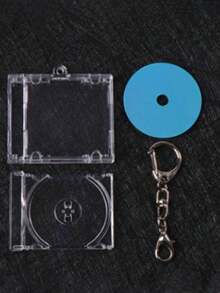 迷你CD盒专辑唱片吊坠钥匙扣，DIY亚克力钥匙扣，粉丝支持制作周边纪念专辑迷你吊坠，生日派对礼物