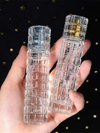 1 pièce Flacon vaporisateur en verre, vaporisateur de parfum rechargeable exquis, flacon vaporisateur vide de 30 ml, étui de bouteille de parfum de voyage portable (doré, argenté)