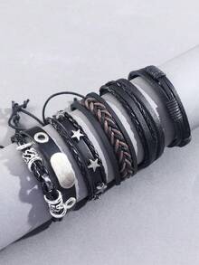 Men's Guitar-Shaped Bracelet, Suitable For Daily Wear - Black - View 3
