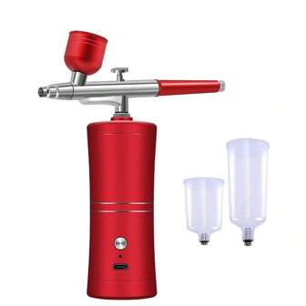 Kit de mini compresor de aire de 0.3mm Aerógrafo pistola pulverizadora de pintura para uñas, manualidades, pasteles, vaporizador de niebla fina nano
