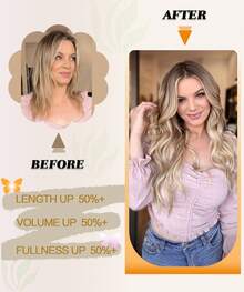 16" 20" Halo Hair Extensions Invisible Wire Hair Extensions With 2 Clips Synthetic Wavy Hairpiece Adjustable Transparent Headband For Women - Dark Blonde - 查看 4