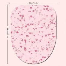 4 Stücke rosa Herz Thema Badezimmer Vorhang Set, Badematte, U-förmiger Toilettendeckel, wasserdichter Duschvorhang, dekorativer Badezimmer Raumteiler Vorhang, moderner Stil, ohne Bohren erforderlich, maschinenwaschbar, Badezimmer Accessoires, Rückfahrt zur Schule Badezimmer Dekoration