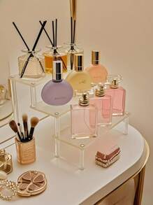 1-Pc Luxurious Transparent Acrylic Multi-Layer Perfume Display Stand | Room Beauty Storage Display Stand Home Decor Back To School Room Decor School Supplies