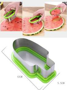 1pc Creative Stainless Steel Watermelon Slicer, Ice Stick Shaped Slicer, Watermelon Ice Cream Mold Divider. Watermelon Cutter Mold, Vegetable And Fruit Tool, Easy To Use.