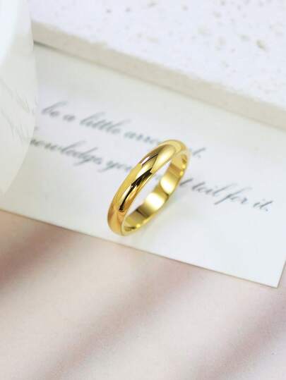 1 件优雅 18K 镀金不锈钢结婚订婚戒指，日常和婚礼配饰，情人节礼物