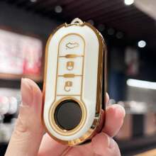Key Fob Cover With Keyring Keychain Lanyard For Fiat 500 500L Brava Bravo Doblo Ducato Fiorino Punto Panda Palio Stilo Lancia,3 Buttons TPU Flip Key Fob Protective Cover Car Key Cover Case Car Accessories Bag Charm Backpack For School