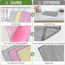 4pcs/8pcs/12pcs Double-Sided Non Greasy Coconut Shell Cleaning Cloth, Reusable Dry Wet Dual-Use Cleaning Cloth, Kitchen Absorbent Cleaning Cloth, Used For Cooking Utensils, Sinks, Tableware, And Stove Surfaces,