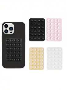 2 pièces Support de téléphone en silicone avec 24 ventouses, double-face, compatible pour la douche et le montage mural, pour le maquillage, le fitness, la salle de bain, la voiture et la cuisine