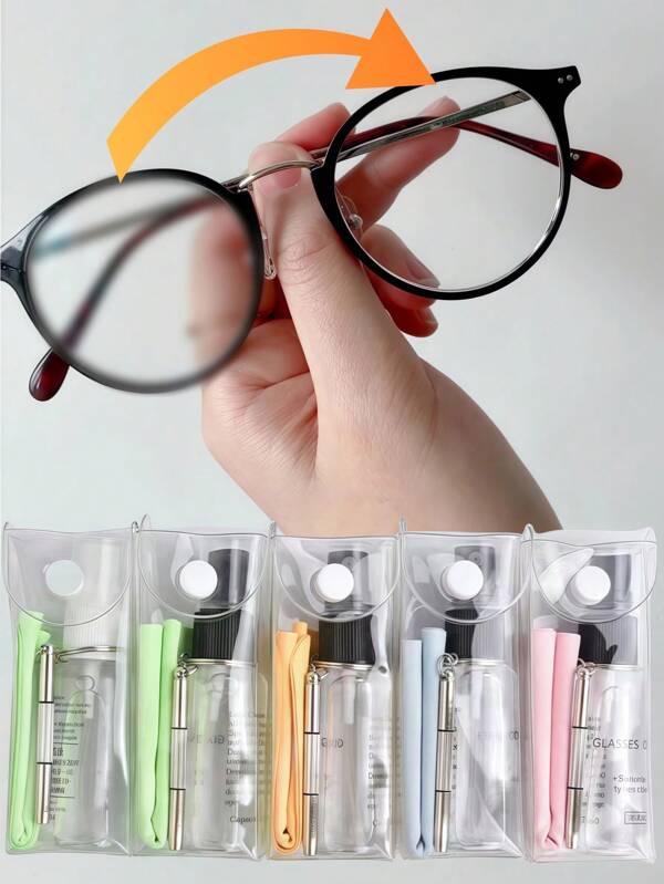 30ml Zeiss Eyeglasses Cleaning Kit - Cleaning Solution + Microfiber Cloth + Screwdriver. Eyeglasses Cleaning Spray, Lens Cleaning Fluid, Screen Cleaner, Anti-Fog, Portable Cleaning For Clear Vision. (Random Shipment Of Black Or White Spray Nozzle)