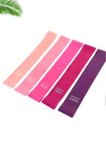 5pcs Set Gradient Resistance Bands With Weight Labels, Elastic Bands For Fitness, Squats, Booty Lifting, Strength Training - Multicolor - View 2