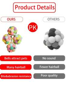1pc Pom Pom & Bell Decor Random Cat Teaser Toy