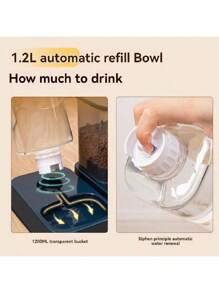 PETSIN Pet Feeder And Waterer Set, 1200ml Automatic Water Dispenser And 0.75kg Feeder, Can Be Used Separately, Self-Refilling, Easy To Clean, Suitable For Cats, Dogs, Rabbits, Squirrels And Other Medium-Small Pets