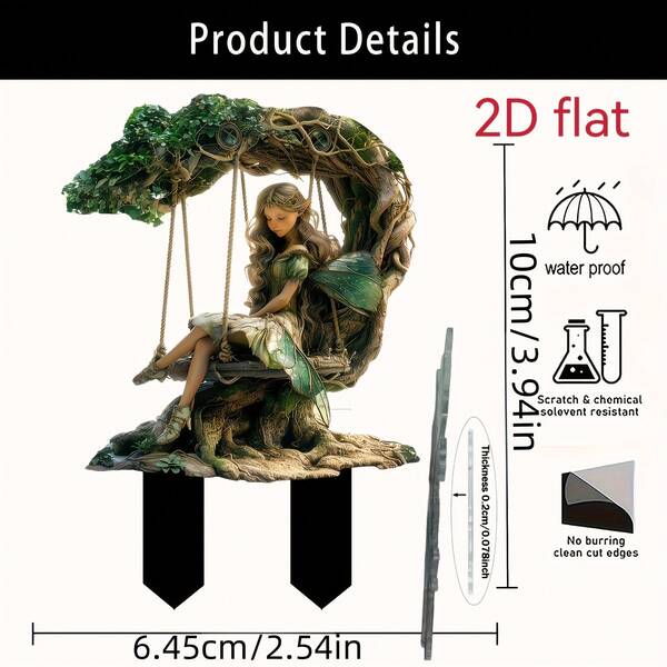 Maceta colgante 2D para niñas en sillas de jardín, decoración de relleno de maceta, decoración exterior multiusos, apto para plantas en macetas, céspedes y terrazas