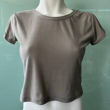 3 piezas de Playera de mujer, top de dama, camiseta de mujer, ombliguera, comoda, suave, uso diario, sexy, ombliguera, durable, casual, crop top de mujer - BLANCO/NEGRO/GRIS - Ver 7