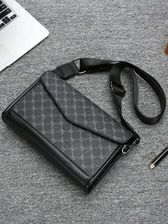 Men's Classic Square Box Shoulder Bag, Faux Leather Crossbody Side Bag, Small Messenger Bag Fit Underclassmen, Father's Day Gift, Valentine's Day Gift, Travelling, Commuting Sling Bag Fashion Men's Bags Business Pouch Festival Valentine's Day Valentine'S Day Phone Bag