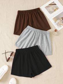 3 Pezzi Pantaloncini Sportivi, leggermente elastici, adatti per l'uso estivo, adatti per attività all'aperto, sport, viaggi, passeggiate in città e altre occasioni, comodi e facili da abbinare, pantaloncini sportivi da esterno, pantaloncini sportivi da donna, pantaloncini sportivi, pantaloncini casual sportivi, pantaloncini estivi, 3 pezzi pantaloncini
