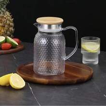 1pc Large Capacity High-Temperature Resistant Water Jug Pitcher - Perfect For Summer Drinks, Restaurant, Lemonade, Juice, And Tea Serving, Easy-To-Clean Design - Clear - View 13