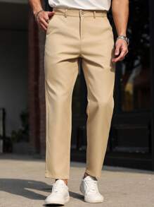 Men's Formal Trousers, Casual Suit Pants, Solid Color Casual Pants, Daily Work Casual Outing Long Pants