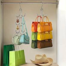 1pc 360 Degree Rotatable Metal Purse Hanger Organizer For Closet - Keep Purses Visible And In Good Condition