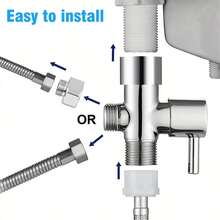 1pc 4-Way Shower Diverter Valve, Quick Open 1 Inlet 2 Outlet Shower Head Faucet Splitter Accessory