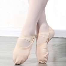 1Pair Ballet Shoes For Girls Split Sole Canvas Kids Flat Soft Gymnastics Dancing Slippers For Dancing