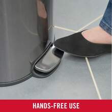 Stainl Steel Round StepOn Trash Can For Home And Bathroom 1.6 Gallon Charcoal - Charcoal - View 3