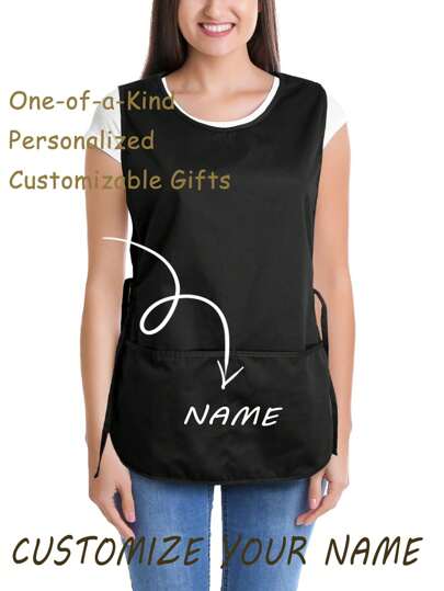 Customized Black Apron - Modern Polyester Oil-Proof Unisex Chef Apron,Customized Cooking Apron,Oil-Proof Apron,Unisex Chef Apron,Personalized Apron,Dustproof Cooking Apron,Sleeveless Apron,Restaurant Work Apron,Wedding Gift Apron,Garden Apron,Professional Chef Apron, Personalized Kitchen Wear For Home, Restaurant, And Garden, Sleeveless Dustproof Chef Apron, Perfect For Weddings, Parties, And Holiday Gifts, Customizable Logo/Text,Home Harmony