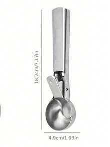 Home Creative Reboundable Ice Cream Scoop, Fruit Scooper, Stainless Steel Ice Cream Scoop, Great For Frozen Yogurt, Multifunctional Ice Cream Scoop, Stainless Steel Dual Purpose Scoop, Convenient Ice Cream Scoop