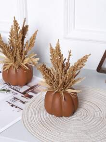 1 件 22 厘米（高）人造泡沫麦穗、拉菲草南瓜装饰 - 适用于秋季装饰、万圣节、房间、庭院装饰、假植物